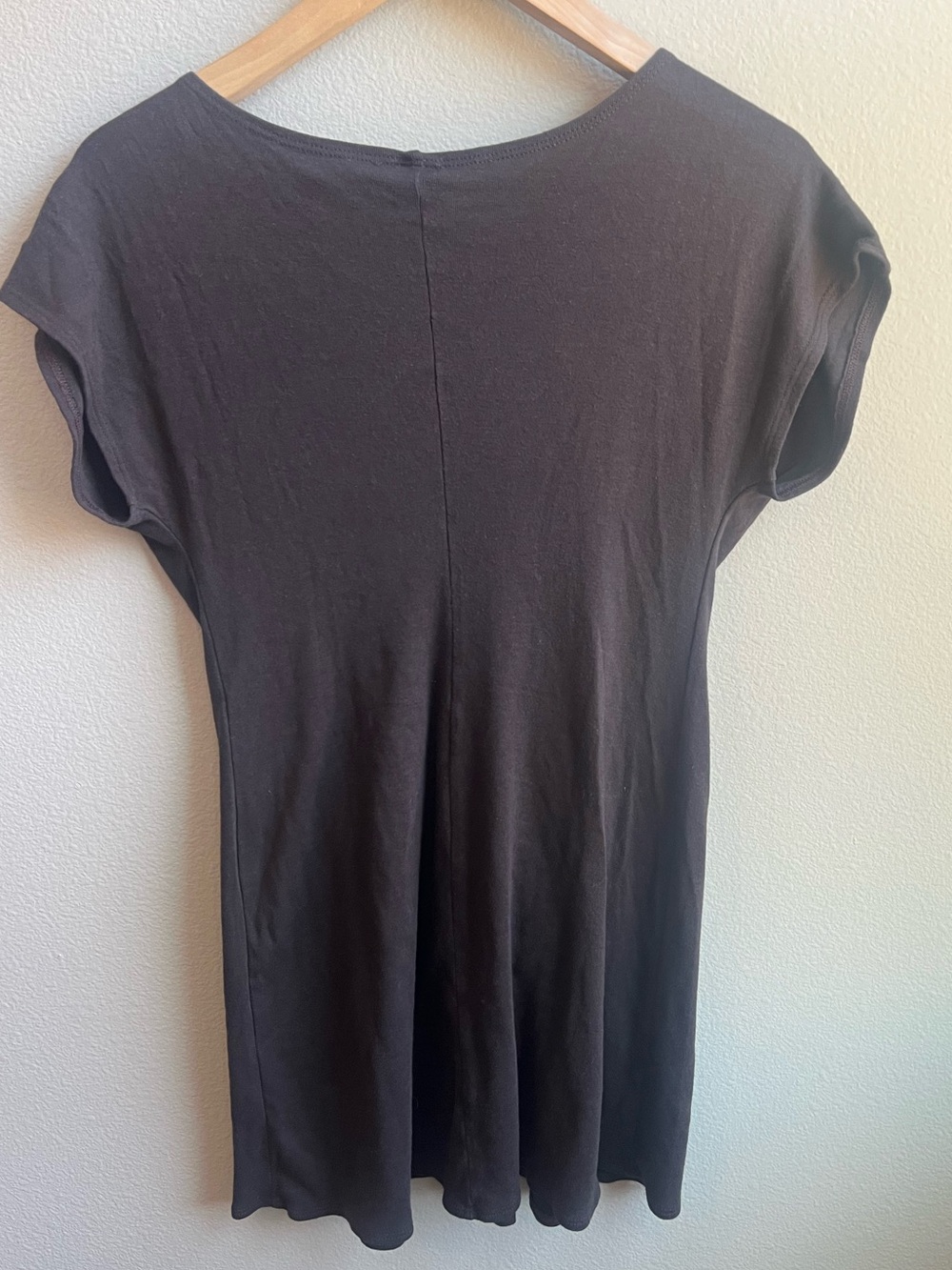 BECCA Swim Cover Up-Chocolate Brown V-Neck Pleated Tunic with Waist Tab Detail - Picture 2 of 6